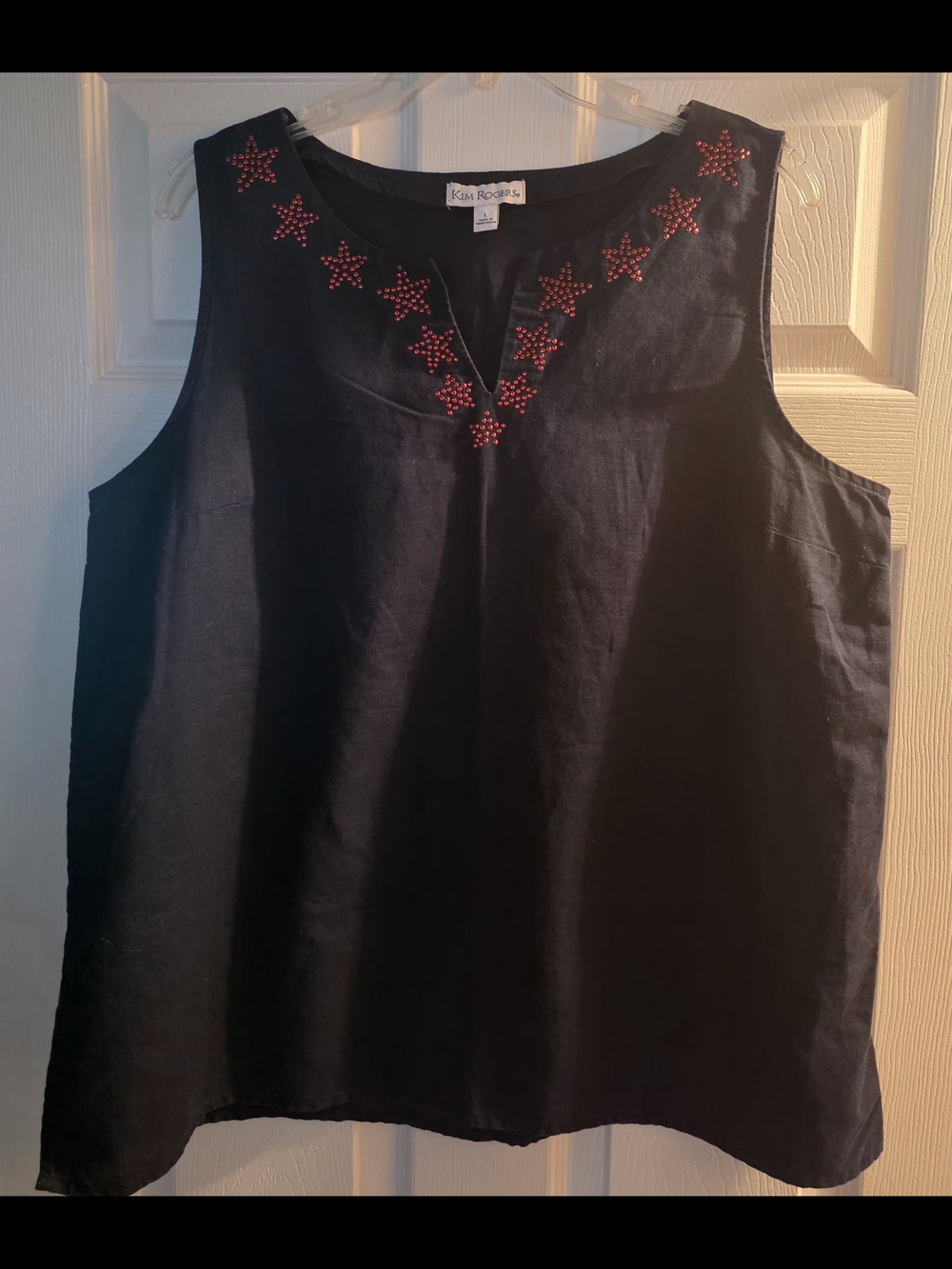 Kim Rogers Navy Sleeveless Embellished Starlet Top